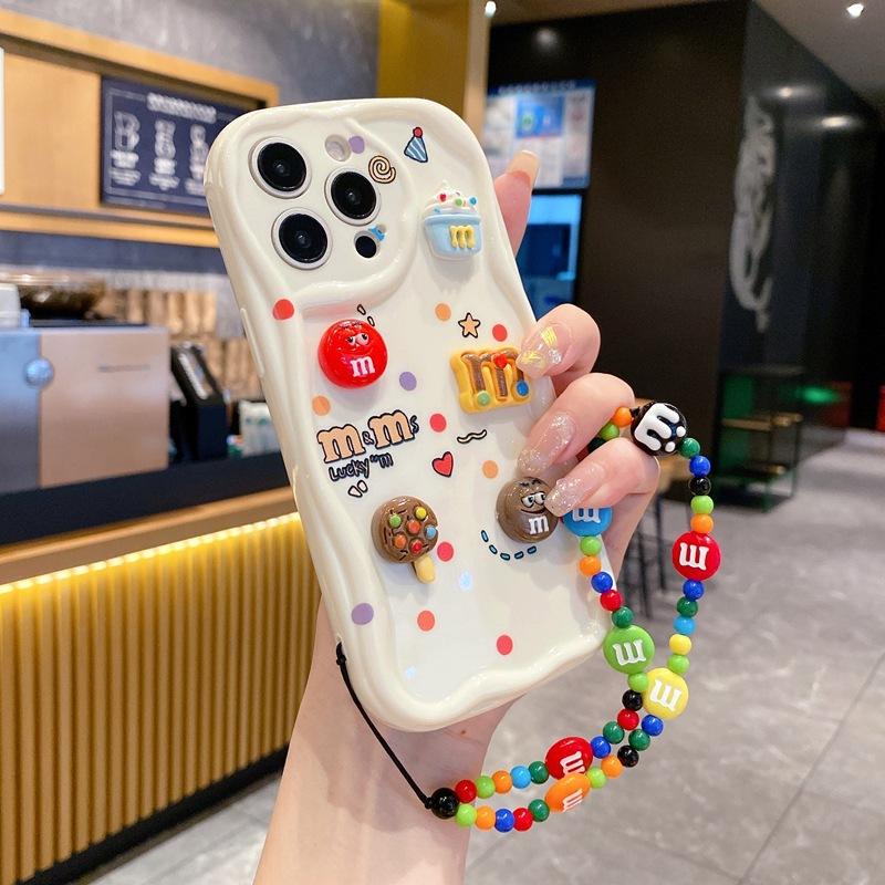 Cartoon three-dimensional M bean suitable for Honor 400 mobile phone case Huawei PURA P70 cute anti-drop women's cream case