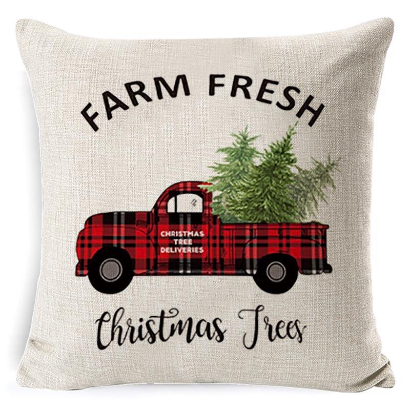 New Christmas Pillowcase Cushion Car Waist Protector Bedside Pillowcase Christmas Linen Pillowcase