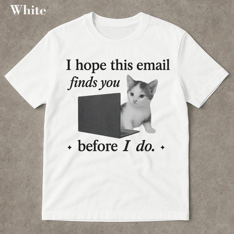 Funny Cat Meme Shirt Brain Rot Ironic Funny Meme TShirt Stupid Funny Shirts Gift For Cat Lover Cursed Cat Shirt S