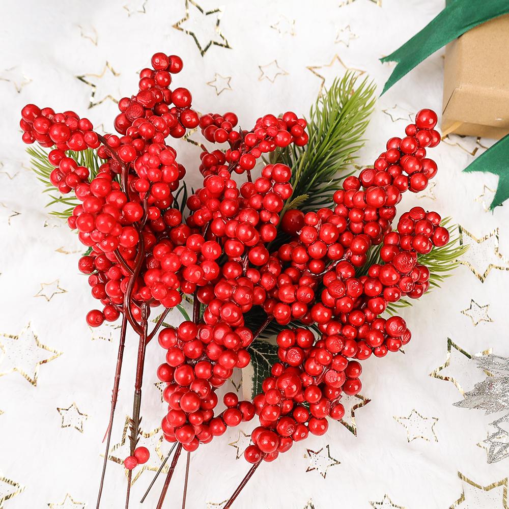 12/1 Stück Weihnachten Rote Beeren Künstliche Frucht Stechpalmenbeere Staubgefäß-Strauß Für Weihnachten Hochzeit Party Dekoration Haus DIY Bastelarbeiten