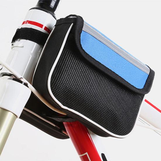 Bolsa de bicicleta com tira reflexiva anti-rachadura, à prova de choque, grande capacidade, alta resistência, 3 em 1, feixe frontal, tubo superior, bolsa de selim, acessórios para bicicleta