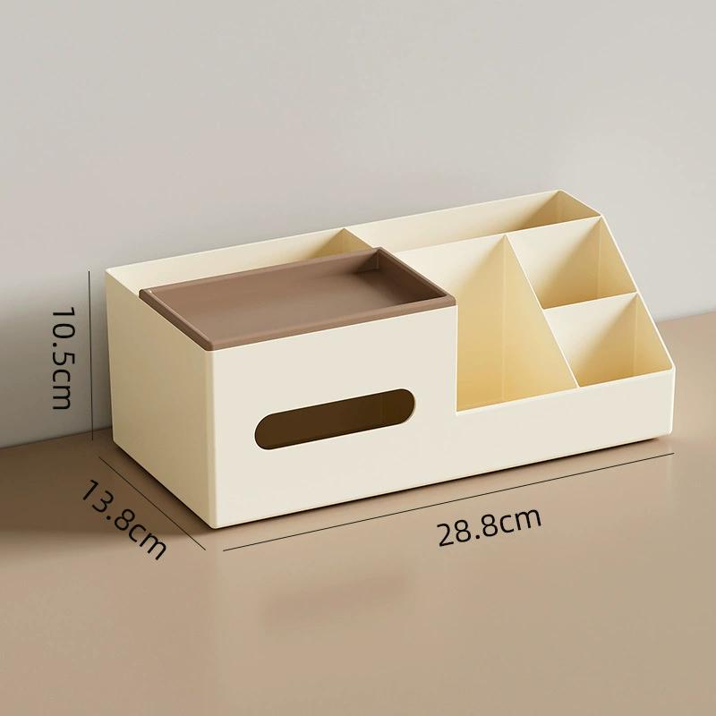

Ins Desktop Storage Box Organizer Student Office Desk Stationery Sundries Versatile Sorting Box Tissue Box Cosmetic Storage Rack вершковий