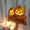 Halloween Decoration LED Light Door Hanging Welcome Sign Happy Halloween Pumpkin Wall Craft For Home Outdoor Garden Horror Decor