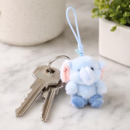 Yousheng Cute Pig Plush Keychain, Small Stuffed Animal Elephant Pendant for Bag Backpack Purse, Kawaii Cartoon Key Ring Charm, Gift for Girls Women
