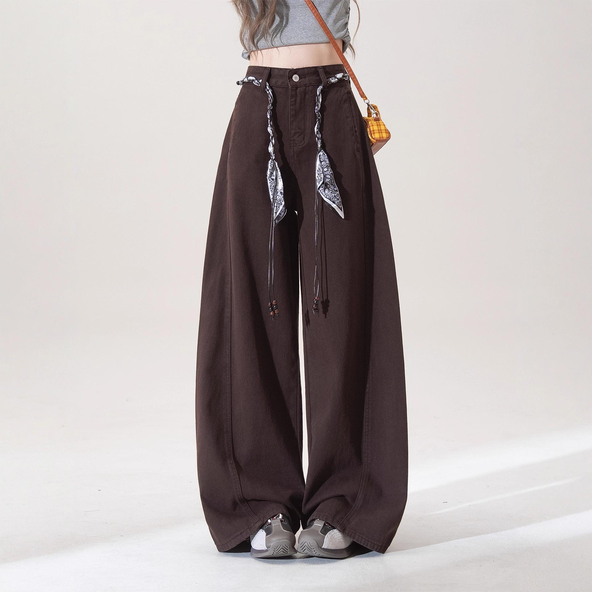 Women s High Waist Wide Leg Jeans Loose Fit Casual Vintage Straight Denim Trousers S