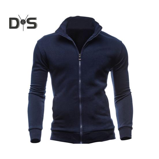 

Мужское осенне-зимнее пальто с воротником-стойкой, застежкой-молнией, ретро-кардиган с длинными рукавами, спортивная одежда с эластичными манжетами и подолом, повседневная школьная куртка M темно-синий