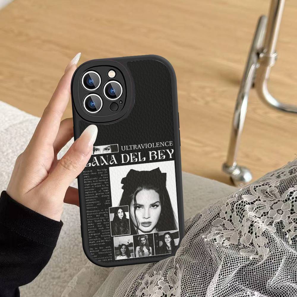 Kryt na telefon zpěvačky Lany Del Rey pro IPhone 11 12 13 14 15 16 Pro Max Mini Plus Měkký kožený kryt