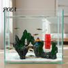 Moss Rock Aquarium Decor Spinning Waterwheel, Fish Tank Ornament, Mini Rockery Mountain Waterwheel Air Bubbler, Resin Ornament Aerating Action Hideout