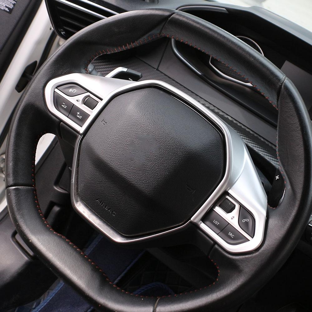 For Peugeot 2008 2019 2020 2021 2022 2023 2024 Steering Wheel Button Panel Cover Decoration Trim Sticker Interior Accessories
