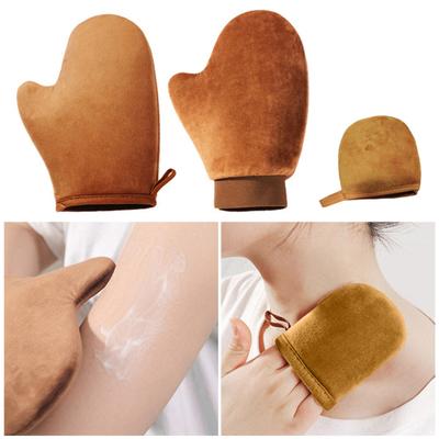 Self-Tanning Mitt Double-Sided Body Lotion Glove Applicator Waterproof Wear Resistant Quick Dry Flocking Glove Makeup Applicator