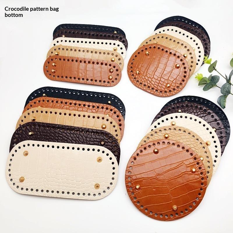 Round Oval Bottom Pu Leather Bag Base With Holes For Diy Home Decoration Handmade Knitted Bag Crochet Bag Bottom Accessories