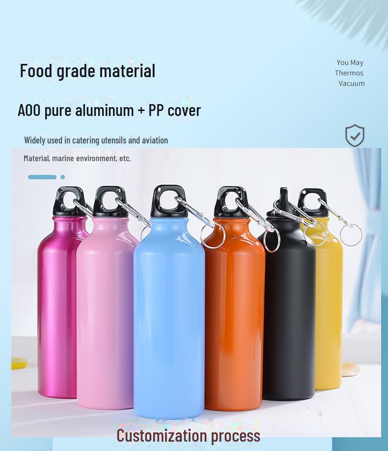 Customizable Logo Single-Layer Aluminum Bike & Sports Water Bottle