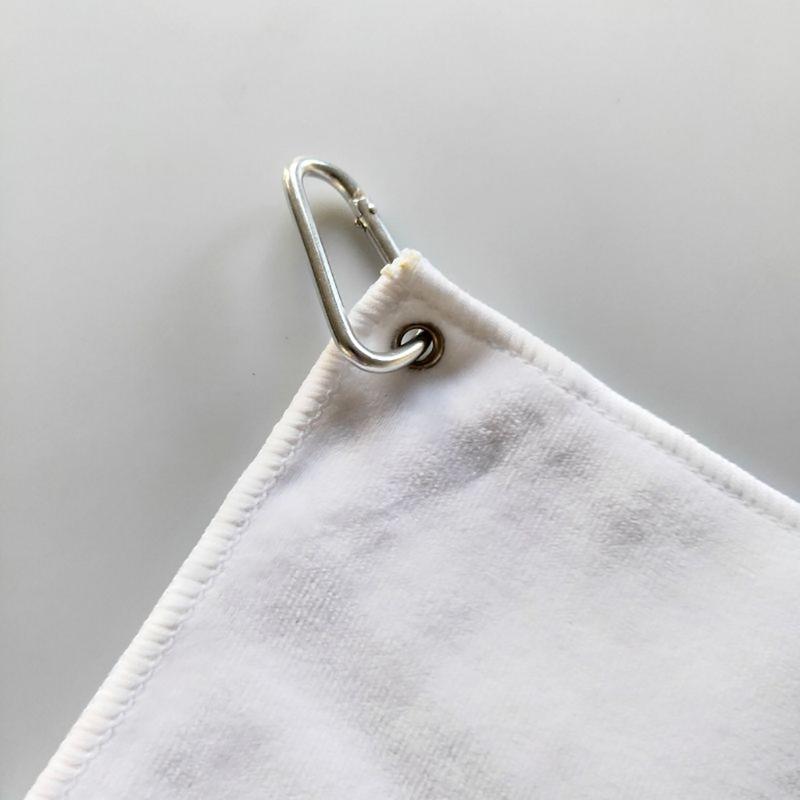 Microfiber Golf Ball Cleaning Towel with Clip Sublimation Blank Golf Towel