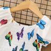 Girls Casual Butterfly Full Print Dress Summer Kids Dress Sweet