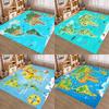 Animal World Map Printing Large Area Rug Non-Slip Wear-resistant Carpet for Living Room Bedroom Soft Floor Mat Home Decor Cute