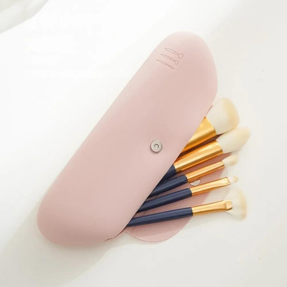 Reise-Make-up-Pinselhalter, Silikon-Aufbewahrungstasche für Kosmetikpinsel, tragbarer Beauty-Schwamm-Etui, Make-up-Organizer für unterwegs