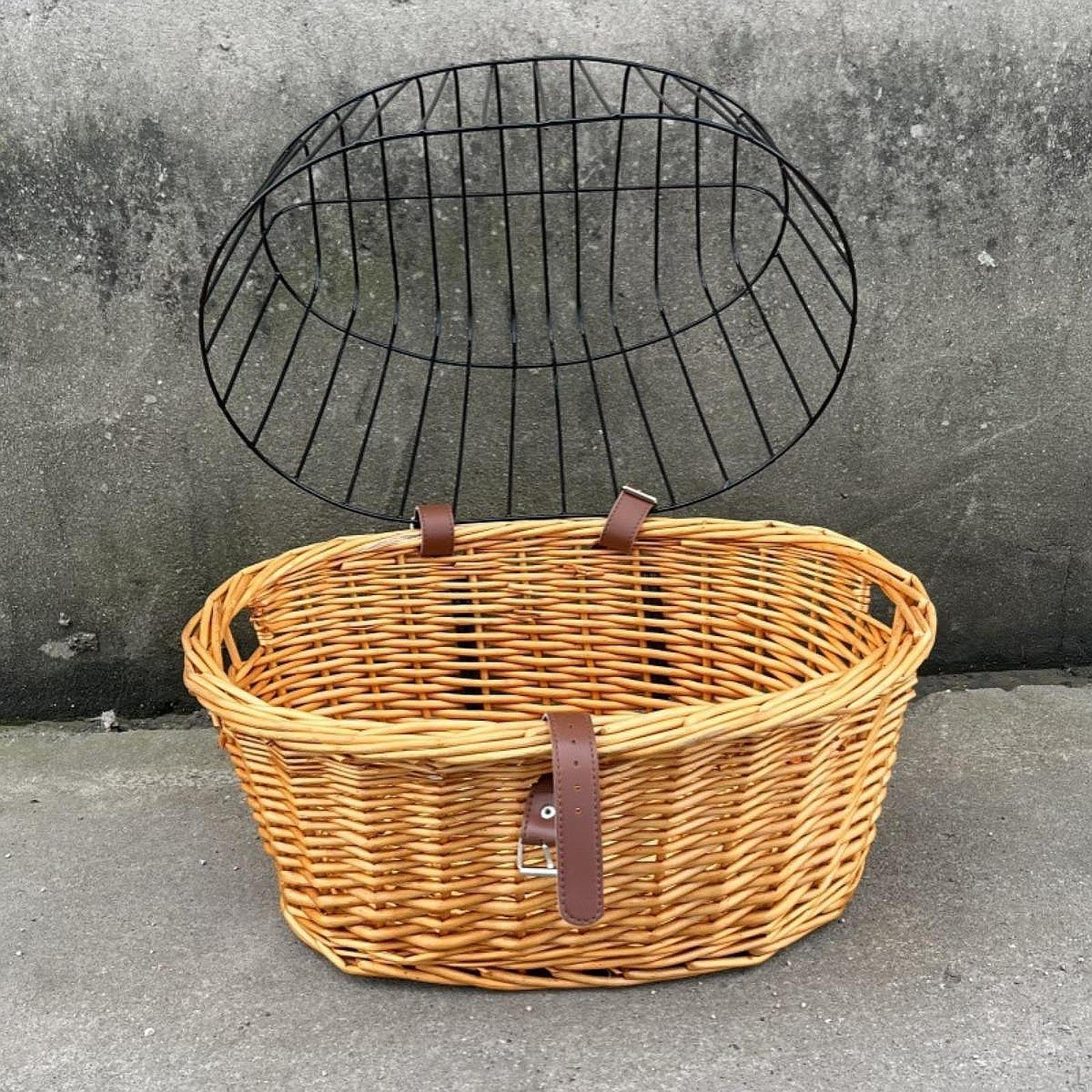 

Корзина для велосипеда, плетеная вручную корзина, переноска для домашних животных на руль велосипеда спереди Caramel