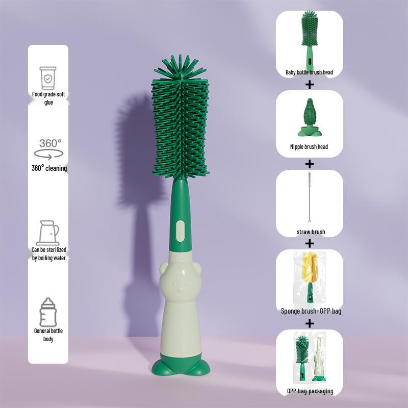 Silicone Baby Bottle & Nipple Cleaning Brush Set