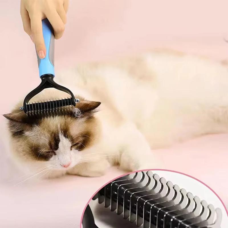 Dog Deshedding Brush Professional Pet Hair Knot Remover Non-slip Handle Grooming Tool for All Breeds Home & Salon Use