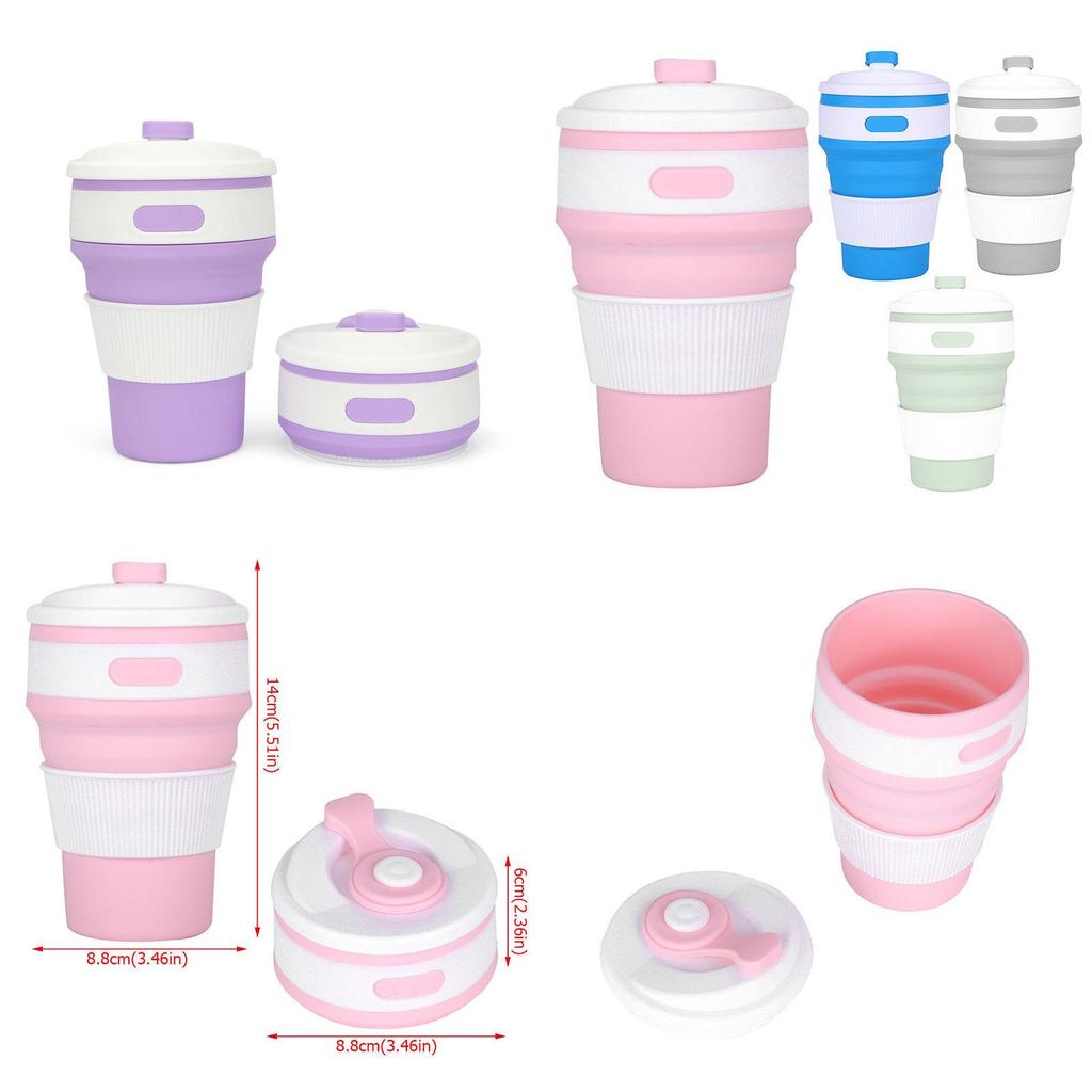 Stabiler 350ml Tragbarer Mini Silikon Faltbarer Kaffeebecher Für Outdoor-Abenteuer