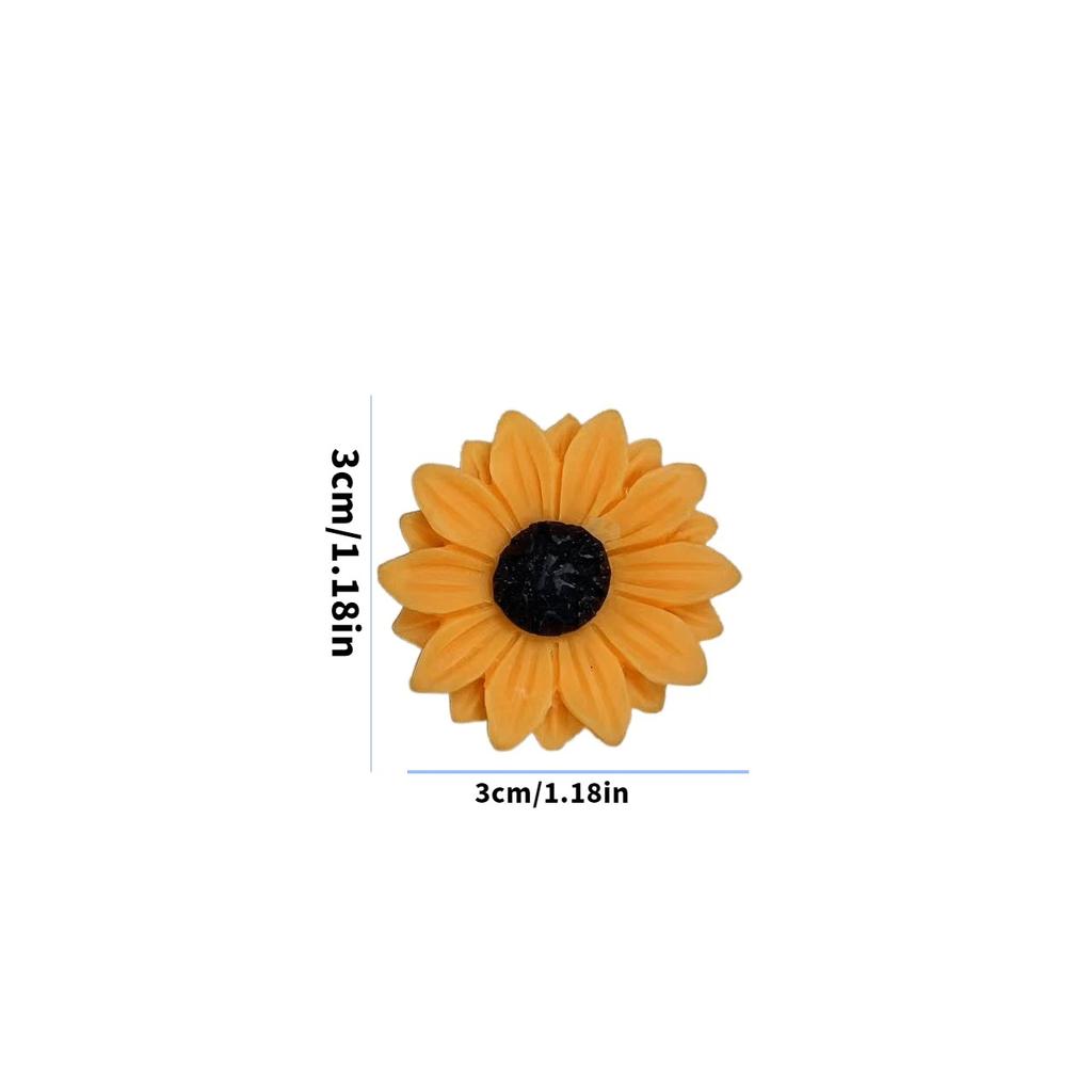 5pcs Resin Sunflower Magnet, Sturdy Kitchen & Fridge Magnet/Office Organizer, Suitable For Holiday Gifts And Home Decoration