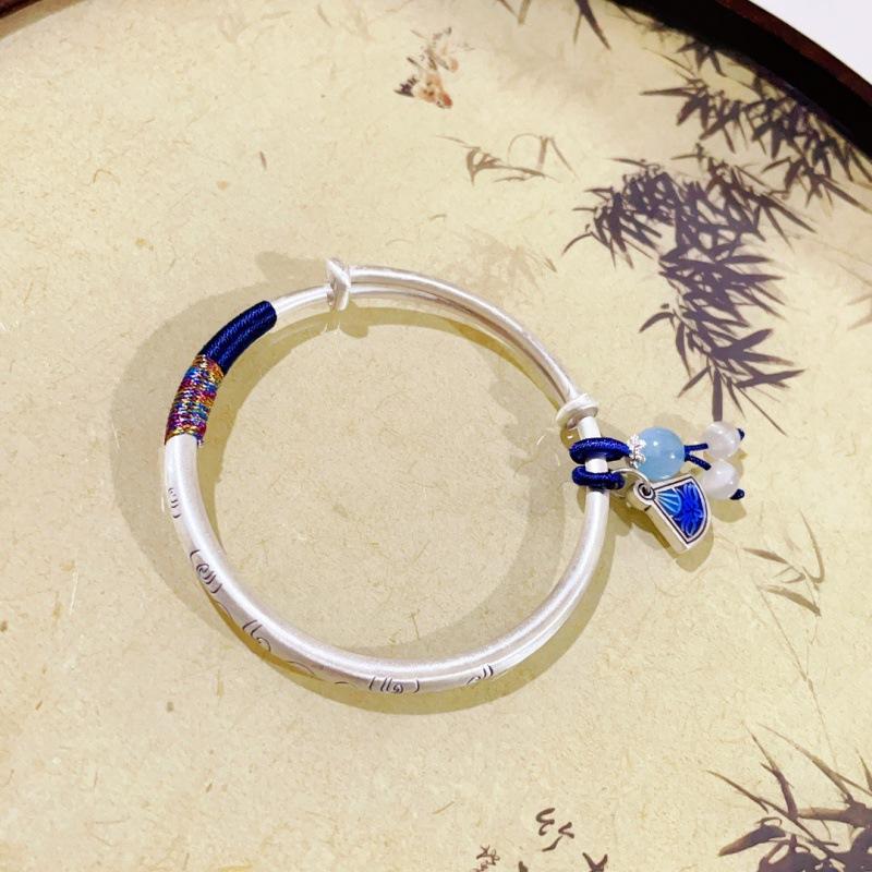 

Zuyin 999,9 Новый запеченный синий Ruyi Xiangyun тканый браслет из аксессуаров Китайский шикарный браслет для подруги на День святого Валентина Adjustable size