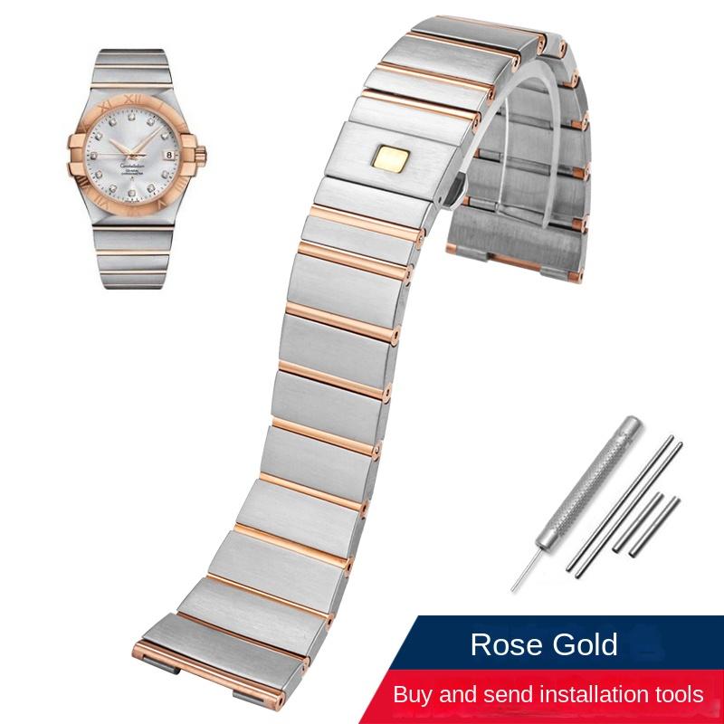 Für Omega Double Eagle Stahlarmband Constellation Serie Armband Herren und Damen Uhrenarmband Metallzubehör 17MM 23MM 25MM