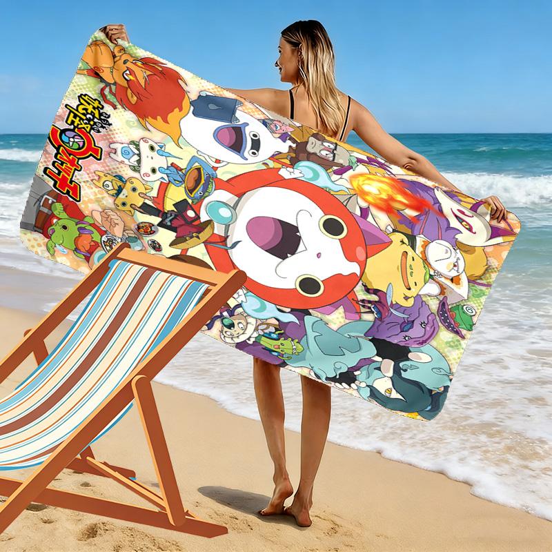 Yo-kai Watch 2D Flat Print Beach Towel, Large Soft Quick Dry Towel for Beach Camping SwimmingDSTJ0925497