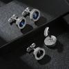 Luxury Business Style Cufflinks Personalized Round Cubic Zircon Formal Shirt Cuff Button  for Mens Wedding Accessories Zircon