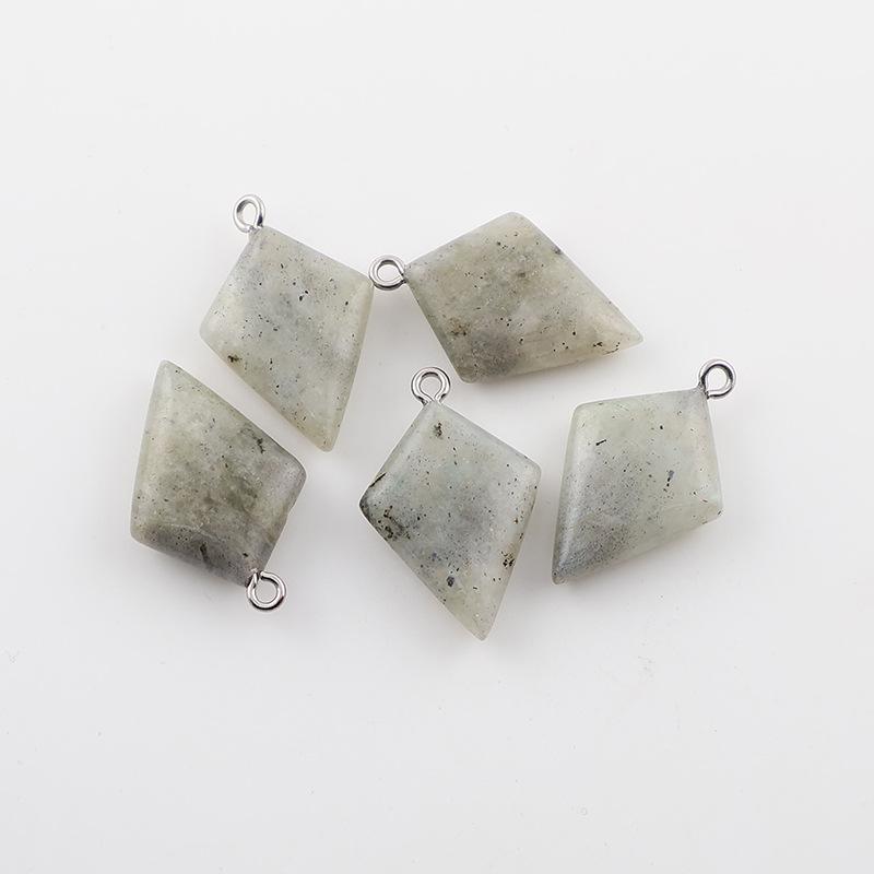 Natural Stone Rhombus Crystal Pendant for DIY Jewelry