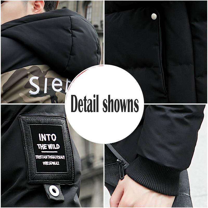 Men's Winter Jackets Korean Version of Slim-fitting Thick Warm Camouflage Hooded Short Slim-fit Stand-collar Down Coat