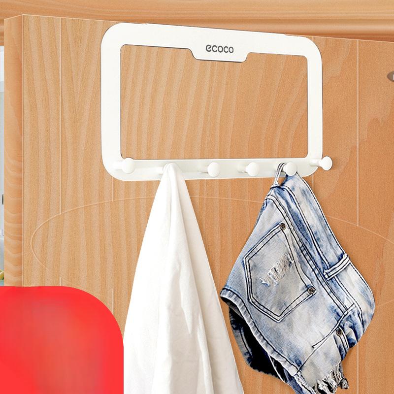 Вешалка за дверью не прокалывающая настенная вешалка бесшовная сверху невидимый крючок для одежды шесть крючков за дверью вешалка для одежды unlimited door thickness белый 1387₽