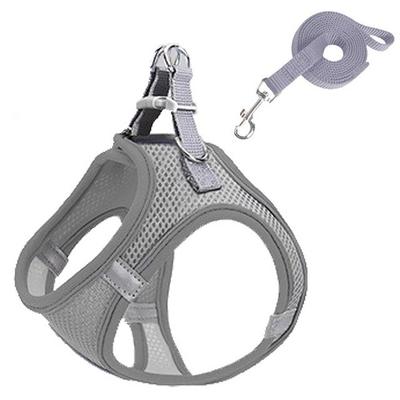 Story One Dog Harness Leash 1.5m Set Anti-Aggressor Pet A-DC006, Gray, 2 Pieces
