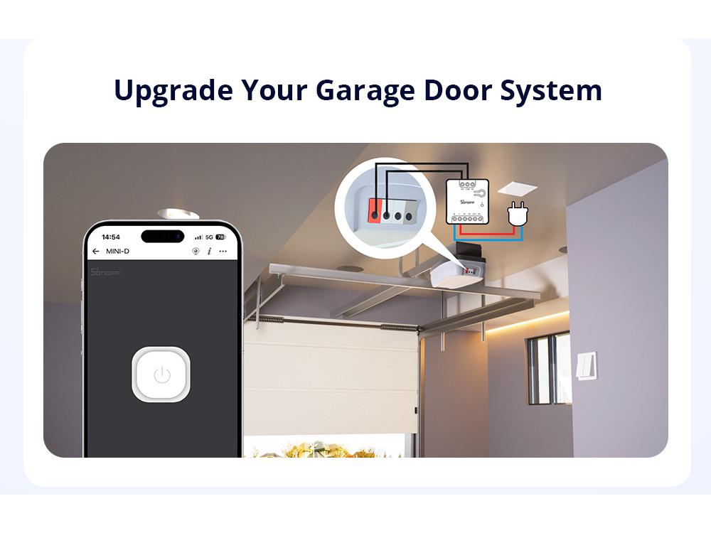 SONOFF MINI-D WiFi Smart Switch with AC/DC Power Support and Matter Dry Contact Relay.