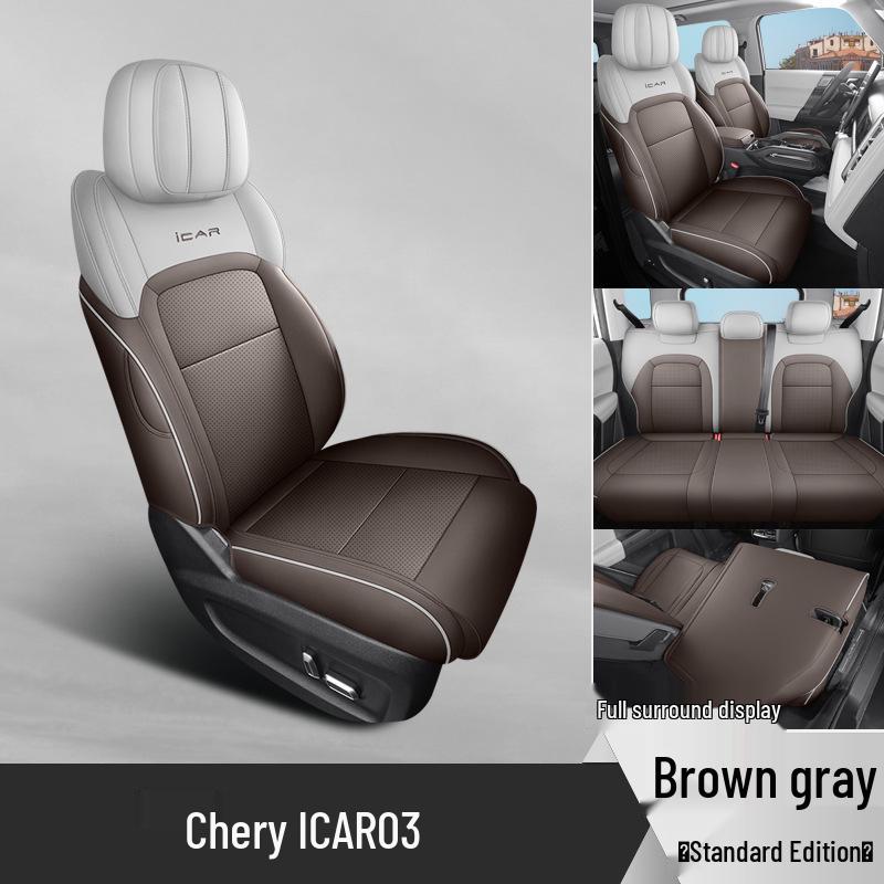 New Universal 5-Seat Full Leather Car Seat Cushion for Car03 - All Seasons