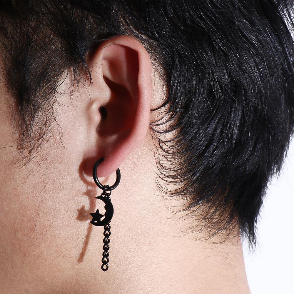 Steel Tassel Star Korean Style Clip Earring Fashion Jewelry Word Love Earring Men Hoop Earring