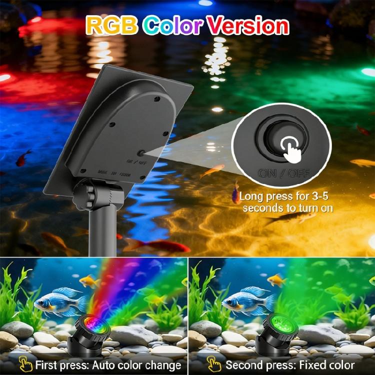 Solar propelled Waterproof Pool Lighting 2 Pack Color Changing With 2000mAh Battery For Outdoor Use