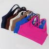 Lulu Yoga Fitness Crossback Nude Sports Bra for Women – Shock Absorption, Stylish, Gathered Design