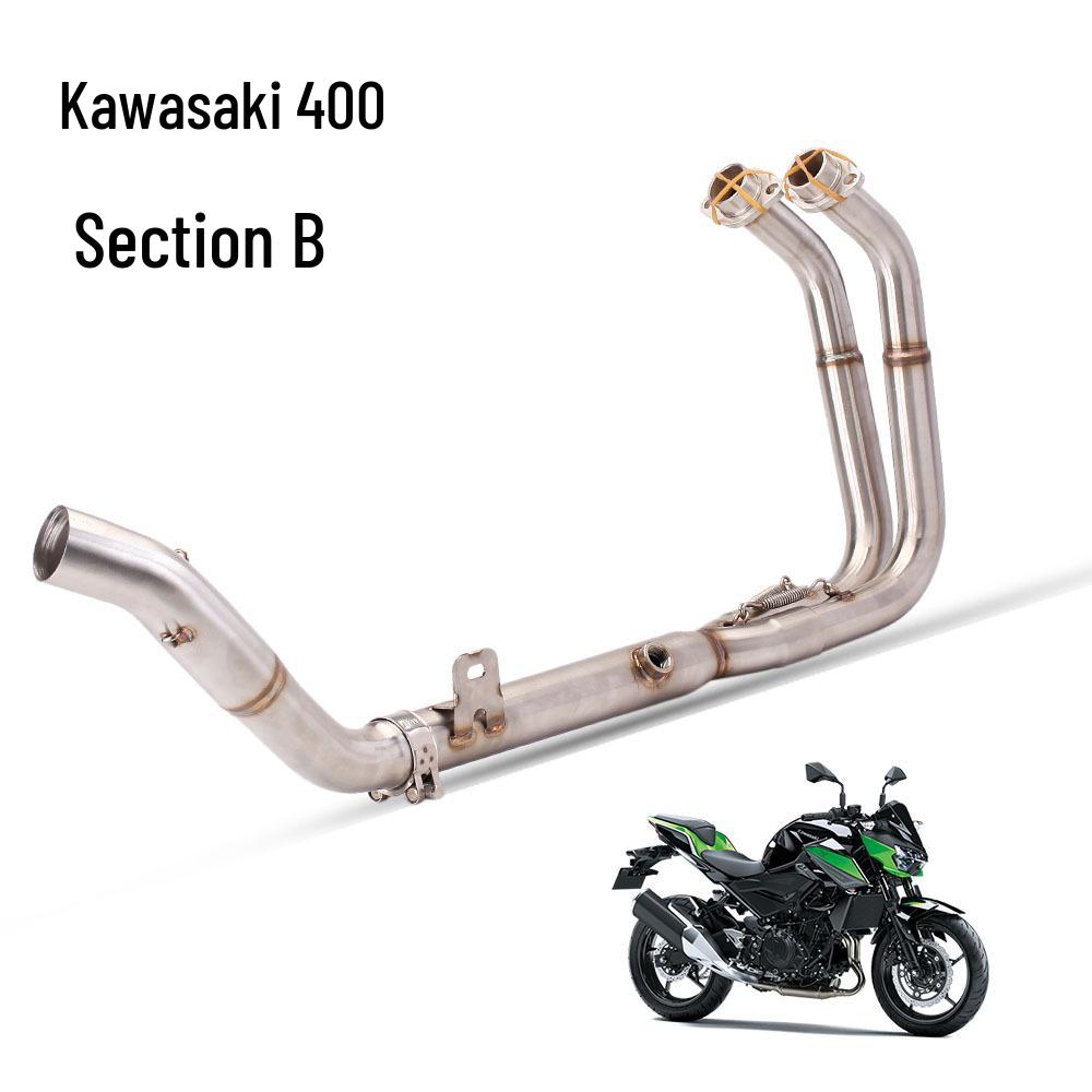 Motorcycle Moped Exhaust Front Section for Z400 - Easy Non-Destructive Installation