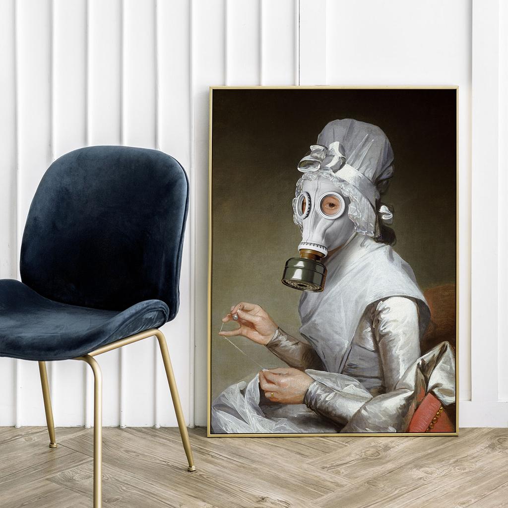 Poster Portrait White Gas Mask