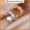 Skyrim Korean Style Boho Flower Rings for Women Stainless Steel Adjustable Engagement Finger Ring 2026 Jewelry Mother Day Gift