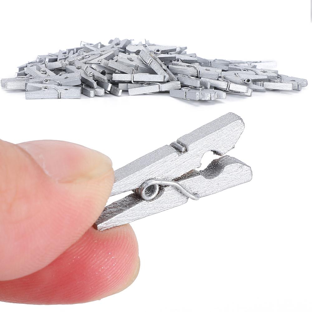 300pcs Mini Wooden Decoration Clips Pegs Clothespin for Photo Paper Scrapbooking Home Office
