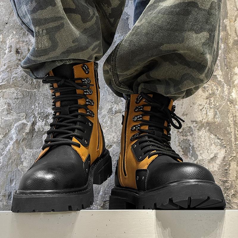 Fashion New autumn and winter boots Fashion Men's Luxury High Quality style Leisure Outdoor Thick soled Casual lace up hot selling shoes