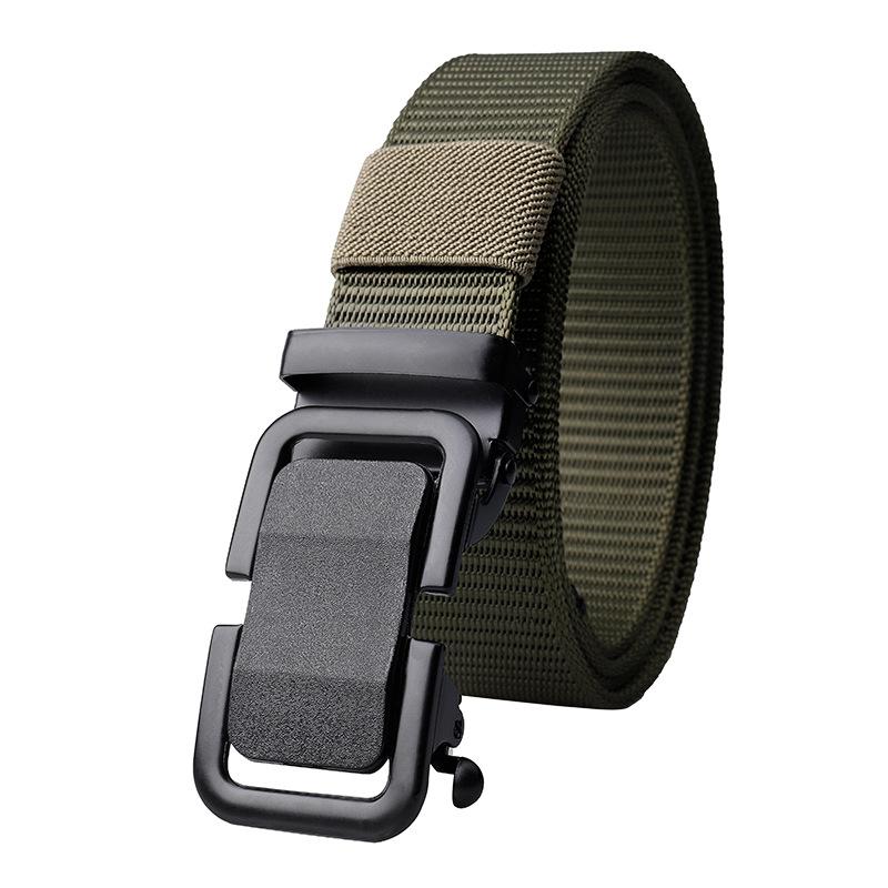 New Style Metal Automatic Buckle Canvas Belt Nylon Tactical Belt Fashion Men's Casual Pants Belt