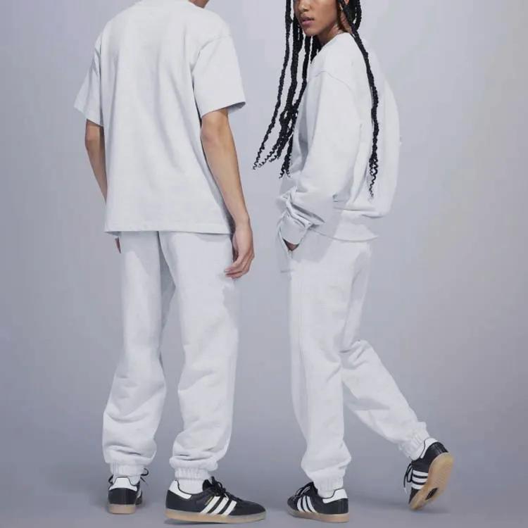 adidas Originals Knitted Sweatpants Unisex Light Gray Moderate Cuffed Pants (Unisex) Knitted Sweatpants HS4847