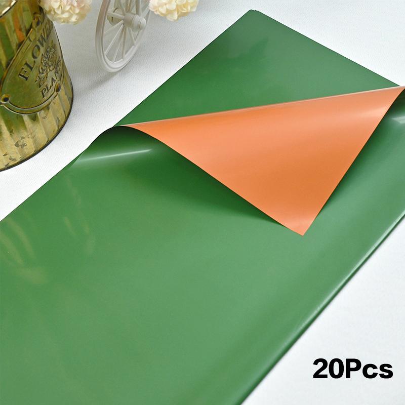 20 Pcs Two-Sided Colored Flower Wrappers Waterproof Bouquet Packaging 58cm DIY Gift Wrapping Paper Flower Decoration