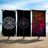 Wikinger Vegvisir Handtuch Strand Dusche Bad Reise Leicht Hautfreundlich für Pool Camping Kreuzfahrt Sommer