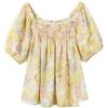 SanCai 2026 Summer Floral Puff Sleeve Babydoll Blouse