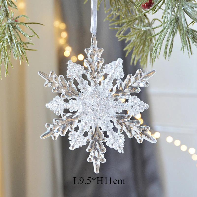 2025 Acrylic Snowflake Christmas Tree Bells Pendant  Star Room Home Decoration Christmas Navidad Ornaments Christmas Supplies