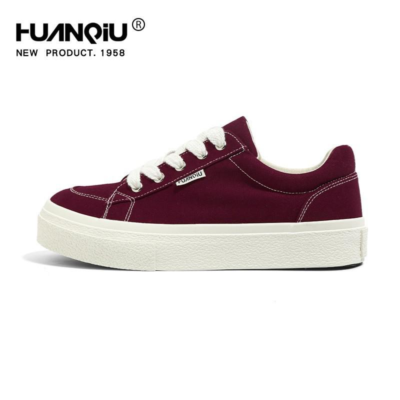 Men's 2025 Spring Black Canvas Thick-Soled Sneakers - Casual & Versatile for Students and Couples